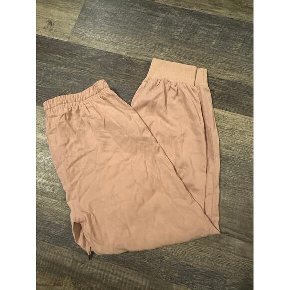 Francesca's Blue Rain Womens Pink Elastic Waist Pants Size Large NWT - Picture 2 of 3
